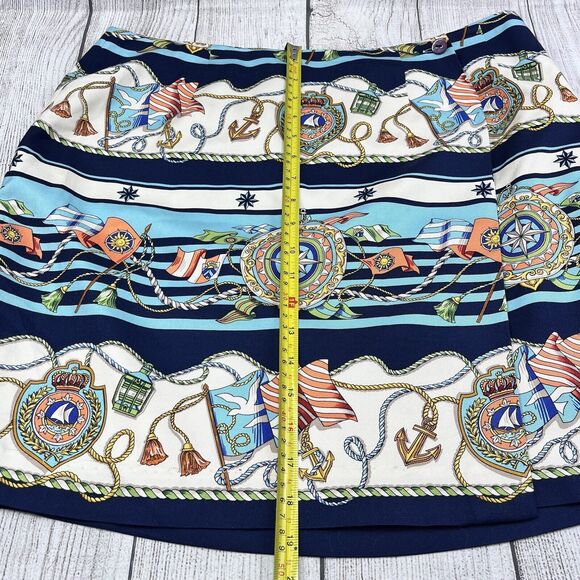 Talbots Silk Wrap Skirt Nautical Printed Size 10P‎ - Picture 9 of 9